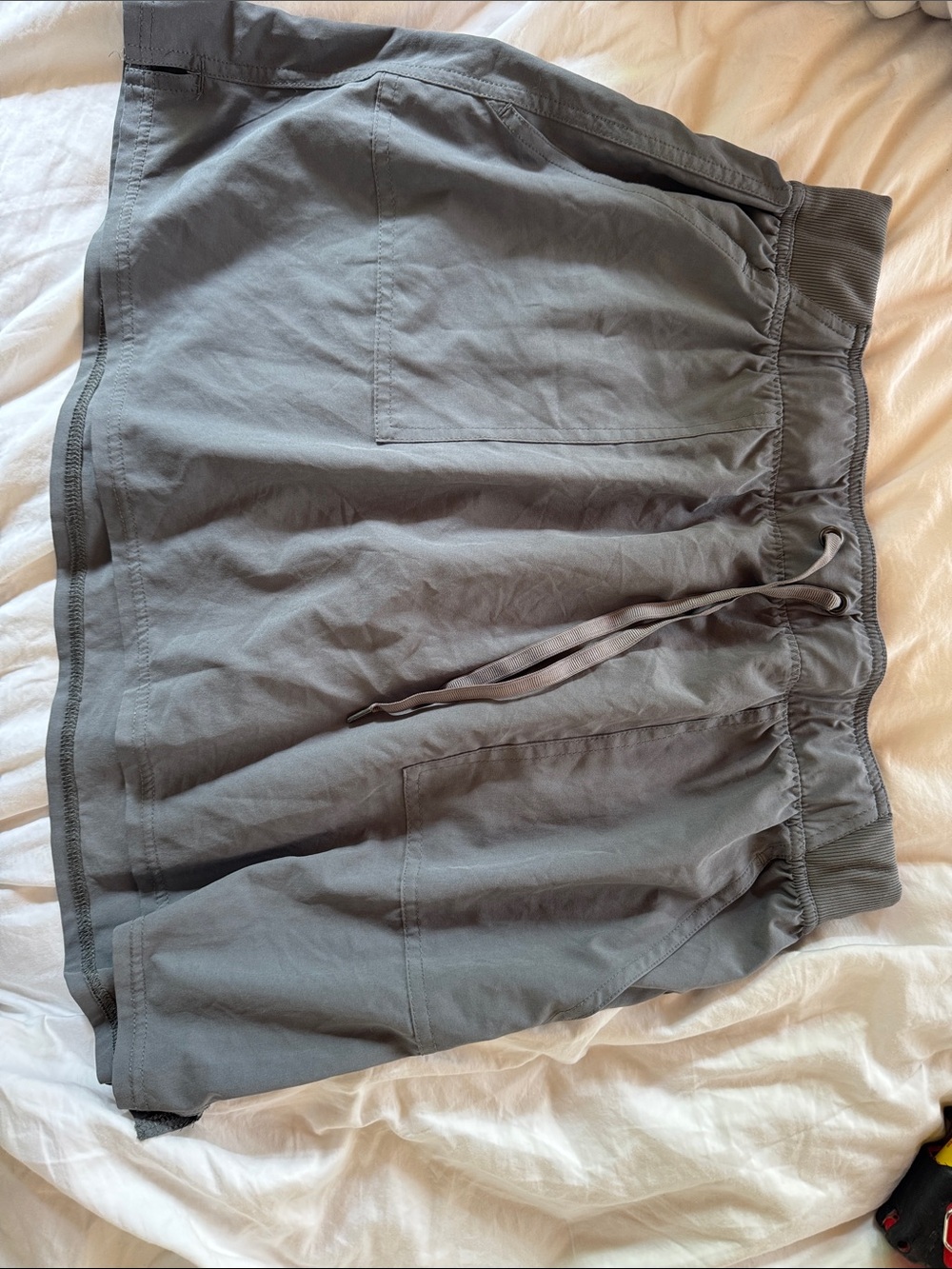Casual Elastic-Waist Gray Women's Skirt with Drawstring